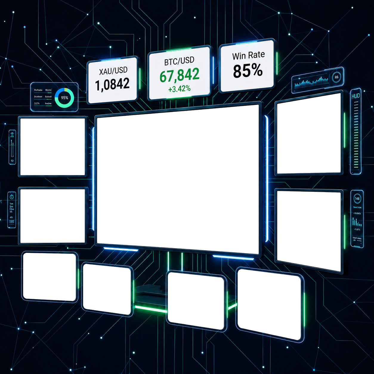 Trading cockpit LCD borders